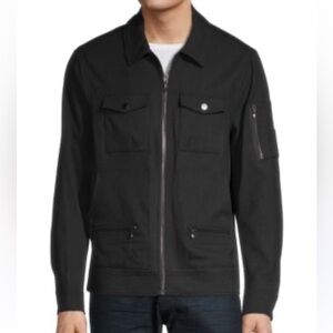 KARL LAGERFELD MENS Paris Black Twill Urban Jacket  up Sz L